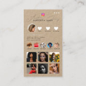 Influencer-Foto Füttre Grid Social Media Kraft Visitenkarte (Rückseite)