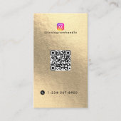 Influencer-Foto Füttre Social Media QR-Code Gold Visitenkarte (Vorderseite)
