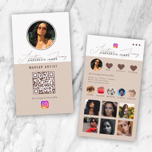 Influencer-Foto Füttre Social Media QR-Code neutra Visitenkarte