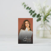 Influencer-Foto-Social-Media-QR-Code Visitenkarte (Stehend Vorderseite)