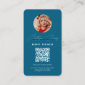 Influencer Füttre Grid Social Media QR Code Blue Visitenkarte (Vorderseite)
