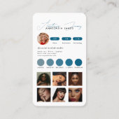 Influencer Füttre Grid Social Media QR Code Blue Visitenkarte (Rückseite)