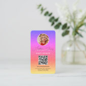 Influencer Füttre Grid Social Media QR Code Busine Visitenkarte (Stehend Vorderseite)