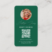 Influencer Füttre Grid Social Media QR Code Green Visitenkarte (Vorderseite)