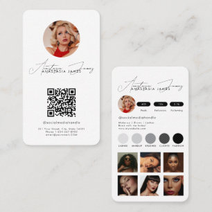 Influencer Füttre Grid Social Media QR Code White Visitenkarte