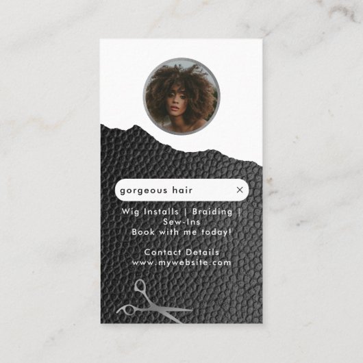 Influencer Hair Stylist Wig & Braid Stylists Visitenkarte (Rückseite)