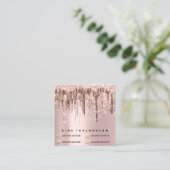 Influencer Makeup Tropfen Glitzer Rose Schokolade  Quadratische Visitenkarte (Stehend Vorderseite)