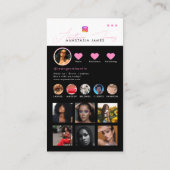 Influencer Photo Feed Grid Social Media QR Code Visitenkarte (Rückseite)