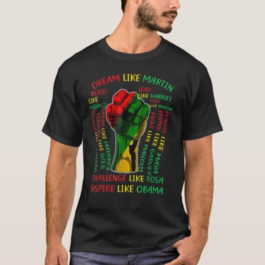 Influential Inspirational Black History Leaders Fi T-Shirt (Vorderseite)