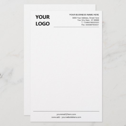 Info-Adresse des Unternehmens für benutzerdefinier Briefpapier (Vorne/Hinten)