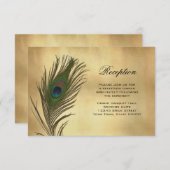 Info-Card für den Empfang "Peacock Feather" Vintag Begleitkarte (Vorne/Hinten)