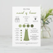 Info-Card für moderne Trauzeugin Brautparty Einladung (Stehend Vorderseite)