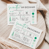 Info Card Mint Green Bridesmaid | Imitats Gold Des Einladung