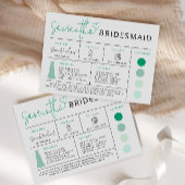 Info Card Mint Green Bridesmaid | Imitats Gold Des Einladung