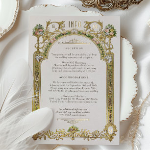 Info Card Viktorianisch Royal Elegance Wedding Folieneinladung