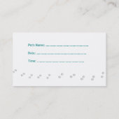 Info des Tierarzt-| Terminkarte (Rückseite)