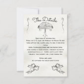 Info-Karte für den handgezogenen Cherub Cupid Einladung (Vorderseite)