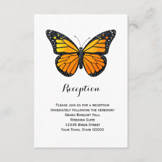 Info-Karte für den Monarch Butterfly-Empfang Begleitkarte
