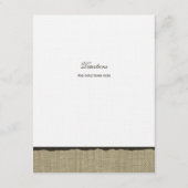 Info-Karte für den Rustikalen Schoß und den Bow Begleitkarte (Rückseite)