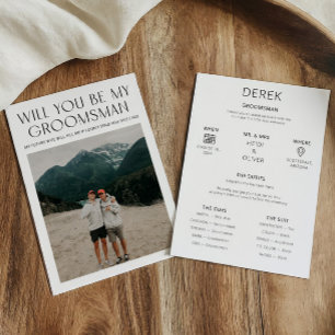 Info-Karte für den Trauzeuge "Minimal Foto Request Einladung