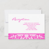 Info-Karte für den weißen Empfang (Hot Pink Lace) Einladung (Vorderseite)