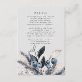Info-Karte für Frosty Winter Floral Wedding Begleitkarte (Vorderseite)