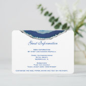 Info-Karte für Hochzeiten in Navy Blue | Achat Begleitkarte (Stehend Vorderseite)