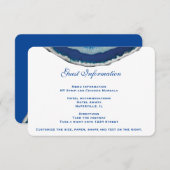 Info-Karte für Hochzeiten in Navy Blue | Achat Begleitkarte (Vorne/Hinten)