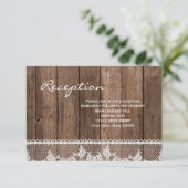 Info-Karte für rustikale weiße Spitzen- und Empfan Begleitkarte (Stehend Vorderseite)