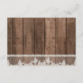 Info-Karte für rustikale weiße Spitzen- und Empfan Begleitkarte (Rückseite)