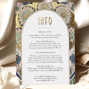 INFO-Karte Navyblau Gold Vintage Art Nouveau Folien Feiertagspostkarte