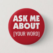 Info mit benutzerdefiniertem Wort in rot gefragt Button (Vorderseite)