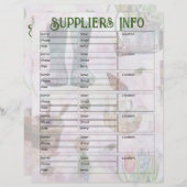 Info-Seite für Lieferanten von Blumengärtnern (Vorne/Hinten)