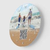 Info-Uhr für benutzerdefiniertes Foto und QR-Code  Große Wanduhr (Winkel)