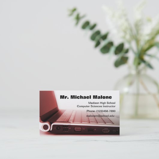 Info zum Computer-Keyboard-Techniker Visitenkarte (Stehend Vorderseite)