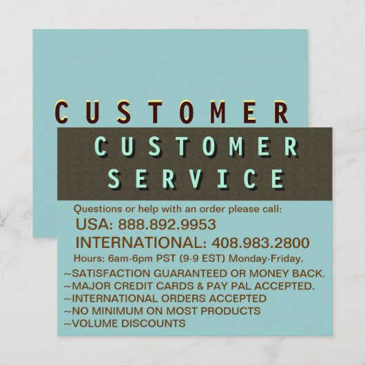 INFO zum Kundenservice Postkarte (Vorne/Hinten)