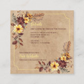 Info zur Hochzeit im Herbst Herbst Florals & Unter Begleitkarte (Vorderseite)