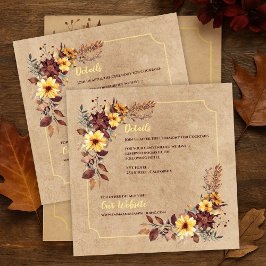 Info zur Hochzeit im Herbst Herbst Florals & Unter Begleitkarte