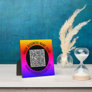 Info zur QR-Codeprüfung mit benutzerdefiniertem Te Fotoplatte