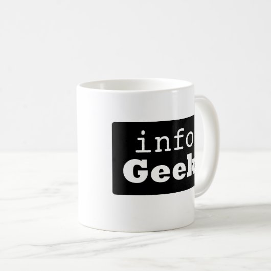 Infogeek-Tasse (Logo: weißer Text, schwarzer Kaffeetasse (VorderseiteRechts)