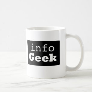 Infogeek-Tasse (Logo: weißer Text, schwarzer Kaffeetasse