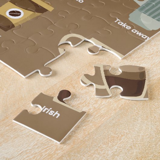 Infografik der Kaffeetypen Puzzle (Seite)