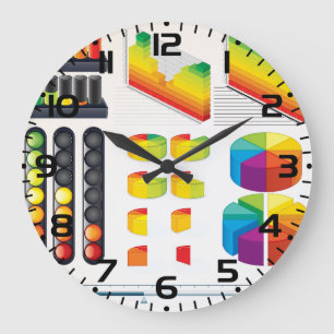 Infografik-Elemente und Datenvisualisierung Große Wanduhr