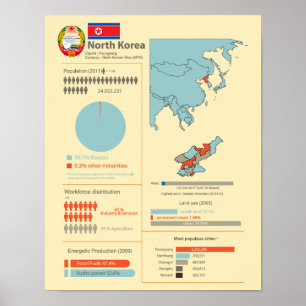 Infografik Nordkorea Poster