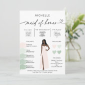 Infografik zur Farbpalette der Trauzeugin Einladung (Stehend Vorderseite)