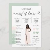 Infografik zur Farbpalette der Trauzeugin Einladung (Vorne/Hinten)