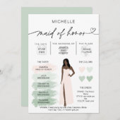 Infografik zur Farbpalette der Trauzeugin Einladung (Vorne/Hinten)