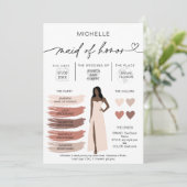 Infografik zur Farbpalette der Trauzeugin-Info-Kar Einladung (Stehend Vorderseite)