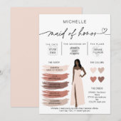 Infografik zur Farbpalette der Trauzeugin-Info-Kar Einladung (Vorne/Hinten)