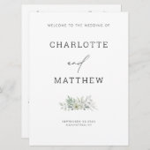 Infografische Hochzeitfeier Minimalistische Grünan (Vorne/Hinten)